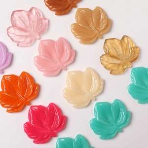 Colorful resin maple leaf charms for DIY earrings and crafts, translucent foliage material