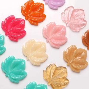 Colorful maple leaf resin charms with detailed vein textures for DIY jewelry and crafts