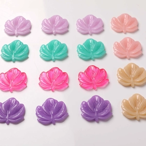 Colorful resin maple leaf charms with vein details for DIY jewelry making and earrings