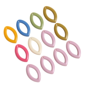 Breloques ovales en résine colorée pour création de boucles d'oreilles DIY