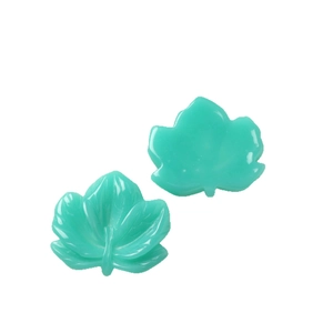 Teal resin maple leaf charms for DIY earrings and jewelry making with leaf vein texture