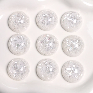 Neuf cabochons ronds en résine 25 mm avec paillettes irisées pour bijoux DIY