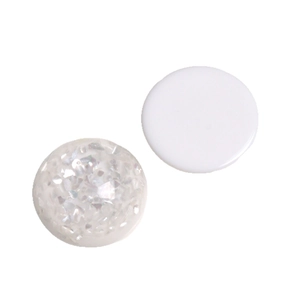 Grands cabochons ronds en résine pailletée 25mm et blanc pour accessoires DIY bijoux