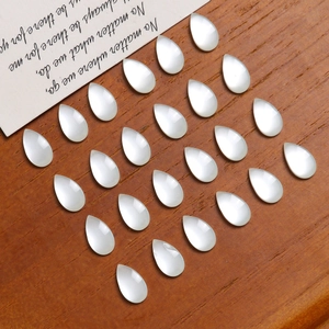 Pear shaped white cat eye resin cabochons with silky luster for DIY jewelry making