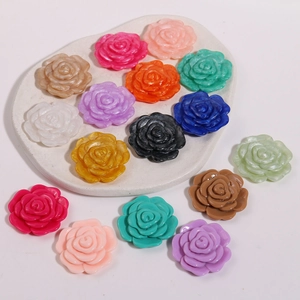 Bunte Kunstharz-Rosenblüten im 15er Set mit Marmortextur für DIY-Schmuck und Haarschmuck
