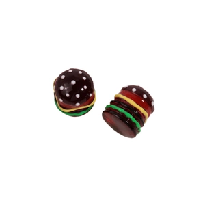 Cute resin hamburger DIY craft accessories for making earrings and headbands