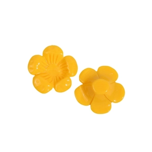 Ciondolo a fiore in resina gialla a 5 petali per orecchini e accessori fai-da-te