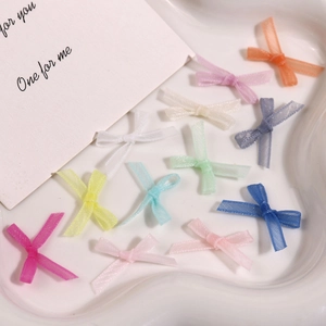 Mini nœuds en organza colorés pour le nail art et le bricolage aux tons sucrés