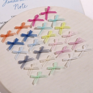 Nœuds en maille d'organza colorés pour nail art et décorations DIY style fée