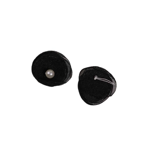 Paar schwarze Netzstoff-Blumenanhänger mit Perlen für DIY-Schmuck und Handarbeit