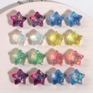 Aurore Colorée Résine Étoile Bricolage Boucles d'Oreilles Accessoires 3D Pentagramme Bijoux Matériaux Pour Coiffe Coque De Téléphone Décor