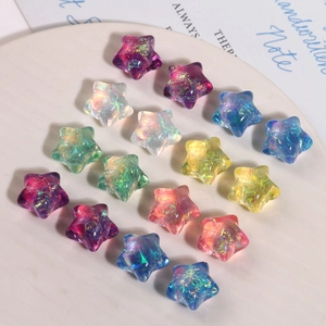 Pendentifs en résine pentagramme aurore arc-en-ciel pour bijoux DIY et coques de téléphone