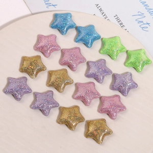 Patchs étoiles scintillants à paillettes pastel pour barrettes et bijoux à faire soi-même