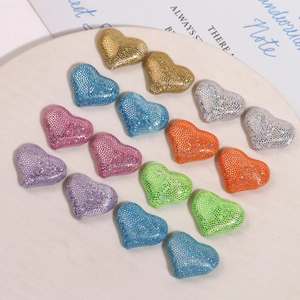 Kleurrijke glitter stoffen hartjes patches voor DIY haaraccessoires en knutselwerk