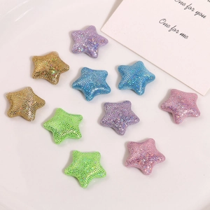 Patchs en forme d'étoile à paillettes multicolores pour accessoires de cheveux DIY