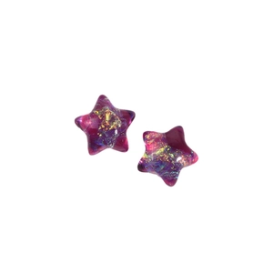 Pendentifs étoiles en résine aurore avec feuilles irisées pour création de bijoux DIY