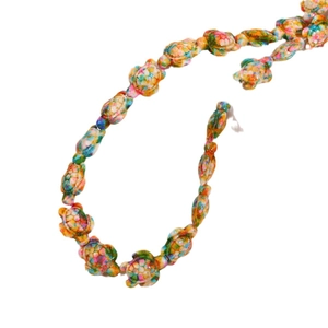 Cuentas de piedra de tortuga coloridas con efecto pintura al óleo para joyería DIY