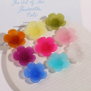Matte resin candy-colored five-petal flower charms for DIY hair accessories and crafts