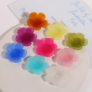 Frosted resin sunflower charms in nine candy colors for DIY hair clip accessories