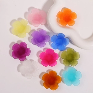 Colorful matte sunflower resin charms for DIY hairpins and handmade accessories decoration