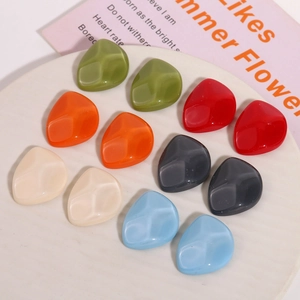 Irregular textured resin charms in vibrant colors for DIY jewelry and hair accessories