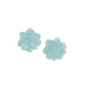 Hellblaue Harzblumen mit Perlmuttglanz und Silberglitzer für DIY-Schmuckzubehör
