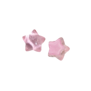 Translucent pink resin star-shaped charms with cat-eye luster for DIY jewelry making