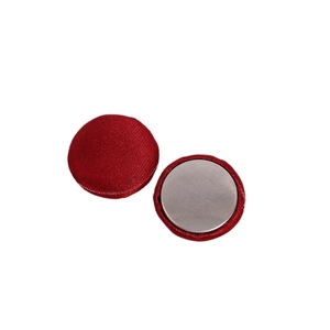 Boutons magnétiques ronds en tissu satiné rouge de style japonais pour artisanat