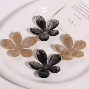 Irregular ink-wash resin flower accessories in marble texture for DIY hair clips