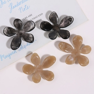Irregular large resin flower accessories with ink wash texture for DIY hair clips