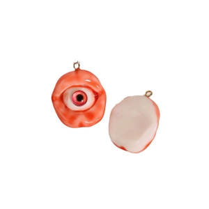 Creepy realistic red eyeball pendants with metal hooks for DIY Halloween jewelry craft