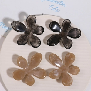 Irregular Resin Flower DIY Jewelry Accessories Ink Wash Marble Texture Floral Patch For Headwear Hair Clip Decoration Materials
