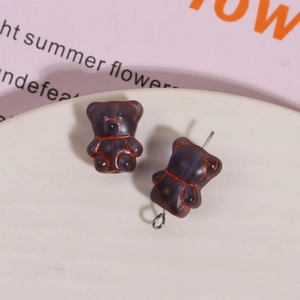 Macro view of vertical hole bear glass beads showing the internal thread structure