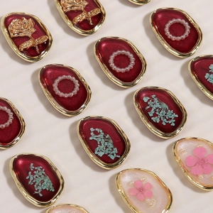 Ciondoli Ovali Vintage in Lega e Resina con Fiori Secchi per Creazione Gioielli Fai da Te Placcati Oro Rosa Perla Artificial Accessori Donna