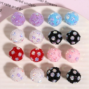 Colorful Shamballa snowflake beads with sparkling rhinestones for DIY jewelry making