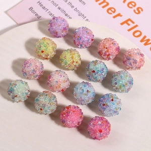 Colorful dream crystal sugar ball resin beads for DIY jewelry and hair accessories