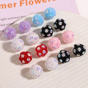 Sparkling snowflake pattern crystal beads in multiple colors for DIY jewelry and hair accessories
