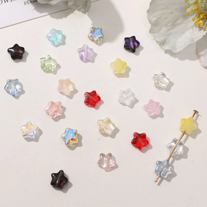 Cuentas de vidrio en forma de estrella de 8mm para joyería DIY y accesorios para el cabello