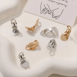 DIY gold and silver plated clip-on earring converters for non-pierced jewelry making
