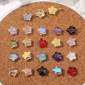 Cuentas de Vidrio en Forma de Estrella Degradado Coloridas Transparentes Estrella Lampwork Cuentas Espaciadoras Para DIY Pendientes Joyería Artesanía Accesorios