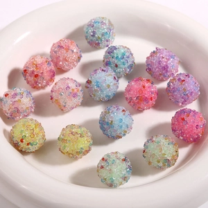 Colorful sugar-coated resin beads with crystal texture for DIY jewelry and hair accessories