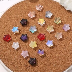 Cuentas de vidrio en forma de estrella de 8mm para joyería DIY en colores vibrantes