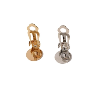 Gold and silver metal clip-on earring converters with flat base for DIY jewelry making