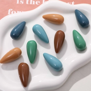 Minimalistische Tropfen Harz Anhänger Japanischer Stil Einfarbig Poliert DIY Ohrring Herstellung Materialien Schmuck Zubehör