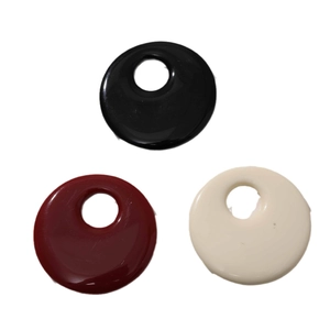 Set of 50mm large hollow resin circles in black, dark red, and cream white colors