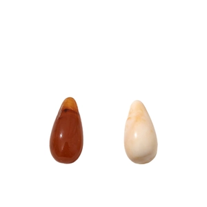 Vintage teardrop resin earring pendants in amber and creamy marble finish for DIY jewelry
