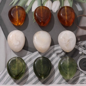 Flat Round Resin Beads Water Drop Shape Marbling Smoke Effect DIY For Earring Jewelry Making Accessory Craft Supplies