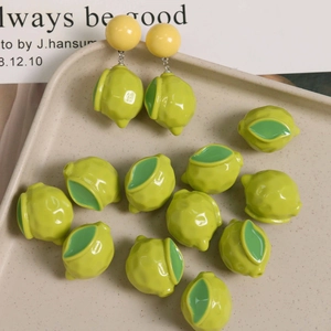 3D Cartoon Fruit Lemon Resin Charms For DIY Earrings Phone Case Decoration Handcrafted Jewelry Finding Accessories Summer Style