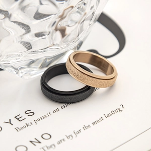Mattierter Edelstahl Spinner Ring Gegen Angst Stressabbau Minimalistischer Sandgestrahlter Drehbarer Fingerring Damen Herren Schmuck