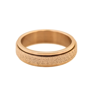 6mm Roségold matt sandgestrahlter drehbarer Edelstahlring zur Stressbewältigung